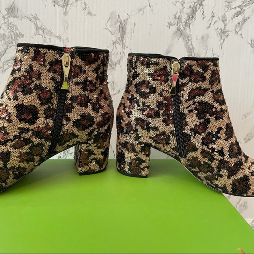 Kate Spade Langley Bootie Leopard Sequin Bow 6 - Picture 7 of 11